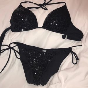 Black Sequin Push Up Victoria Secret Bikini